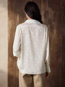 Zovinel Chemise à manches longues Uhlyn, design français élégant, jacquard résistant aux rides. Imprimé texturé minimaliste de luxe, pour un port casual, quotidien et en soirée