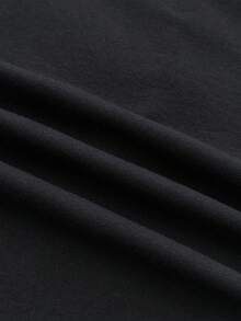 SHEIN 青少年女孩上衣紧身、时尚、基本款纽扣细节长袖女孩休闲 T 恤，返校、简约 T 恤，弹性柔软面料，罗纹纹理