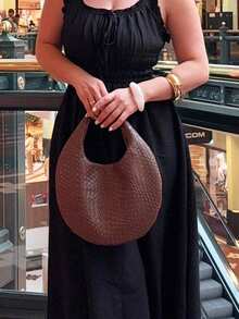 Jeta Ari PU LEATHER TEXTURE HANDBAG - Coffee - View 1