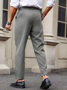 Calvornis Pantalones sencillos y casuales para uso diario para hombre - Gris Oscuro - Ver 2