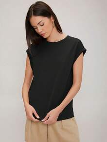 MOTF PREMIUM 莫代尔蝙蝠袖T恤 - 黑色 - 查看 3