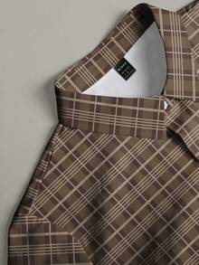 Manfinity Dauomo 男士落肩长袖前开襟格子休闲百搭衬衫 - 彩色 - 查看 3