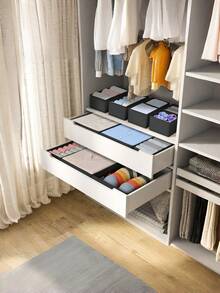 1/3/6/9/12 Packungen faltbare Stoffaufbewahrungsboxen, Kleiderschrank-Organizer, Stoffkörbe und -behälter, Einteilungen für Kleidung, Unterwäsche, BHs, Socken, Wäsche