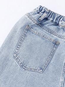 Sparklyn Quần jeans ống đứng thêu nơ cho bé gái tuổi teen - Rửa nhẹ - Xem 8