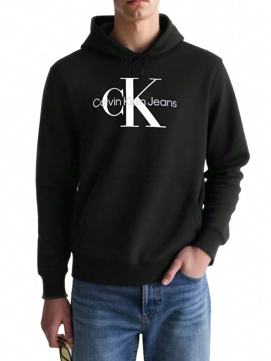 Calvin Klein Monogram Men's Hoodie Black - Black - View 1