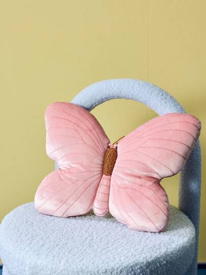Joivida 1 件粉色蝴蝶装饰抱枕，少女宿舍床上用品，氛围装饰，适合宿舍、客厅沙发、卧室