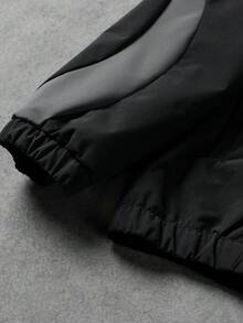 Manfinity Roghcode 男士休闲撞色连帽长袖夹克外套 - 寶藍色 - 查看 5