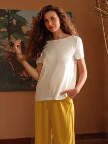 MOTF PREMIUM 花卉刺繡修身t恤