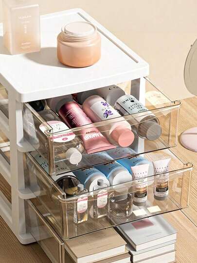 1PC Small Clear Desktop Organizer Dustproof Waterproof And Drop-Resistant High-End Atmosphere Is Convenient For Storage And Takes Up Little Space Suitable For Office Storage Outdoor Tool Storage School Supplies Storage Kitchen Storage Bath Storage Cosmetic Storage And Other Items Storage