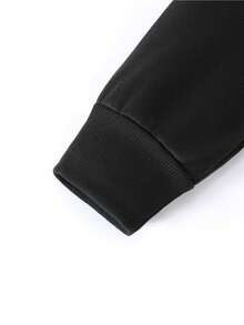 Hombre008 traje para hombre Conjunto de sudadera y pantalón deportivo para hombre, tejido de poliéster, ajuste holgado, patrón geométrico, material elástico, con detalles de patrón, para otoño invierno, ropa casual Estilo(Tallas corren pequeñas, pide una talla grande.) - Negro 4 - Ver 5