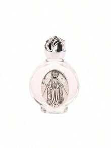 1PC Holy Water Jesus Bottle Cross Bottle Christian Virgin Sculpture Bottle Holy Water Bottle,Portable Rose Crystal Glass Alloy Relief Water Bottle Container Decoration - Multicolor - View 12