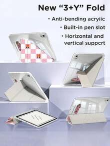 THE POWERPUFF GIRLS X SHEIN 可爱卡通女孩图案平板电脑保护套，高端质感，支持3+Y折叠，具备自动唤醒/睡眠功能和内置笔槽，防震时尚，兼容Galaxy Tab A9 Plus、iPad 10代、iPad Pro 2020 11英寸、iPad 7/8/9代。 - 彩色 - 查看 6