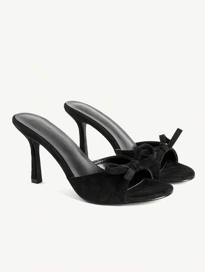 CUCCOO CHICEST 女士时尚优雅蝴蝶结装饰高跟凉鞋