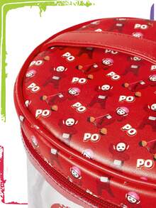 Teletubbies X ROMWE Cute Pink Ribbon Design Large Capacity Makeup Storage Bag - Multicolor - View 5