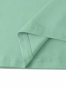 Manfinity Homme Plus Size Men's Casual Solid Color Round Neck Short Sleeve T-Shirt, Summer - Green - View 3