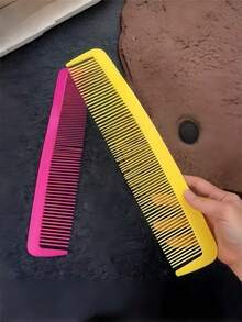 Zazumi 1把巨型宽齿梳 - 超大号塑料宽齿发刷，适用于浓密头发、脏辫和辫子 - 趣味新奇发型梳，适合女性，也可作为万圣节服装配饰或礼物（玫瑰红/黄色） - 彩色 - 查看 7