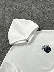 Manfinity Dauomo Men's Letter Print Casual Loose Fit Pullover Pullover Sweatshirt Sweatshirt - White - View 5