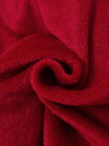 Men's Spider Embroidery Burgundy Plush Jumpsuit Loungewear - Burgundy - View 4