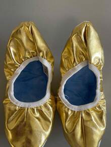 Mujer Zapatos de Danza Modernos Punta Redonda Elástico Estilo Brillante Para Baile Fiesta Ballet - Dorado - Ver 1