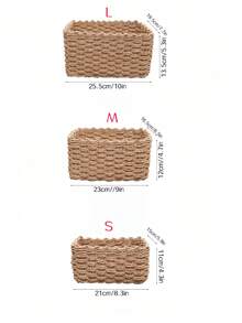 Bộ 3 giỏ đan đựng đồ màu be, dùng để bàn, đựng mỹ phẩm, đồ dùng lặt vặt, đồ trang trí phòng tắm, phòng khách, nhà cửa theo phong cách Boho Farmhouse. - Lạc đà - Xem 6