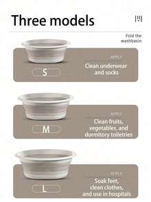 1/3件装可折叠硅胶盆，便携式节省空间水槽，适用于厨房、洗衣房和旅行