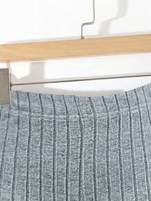 Franclia Conjunto de otoño/invierno de moda casual y versátil para mujer: Camisa de rayas con cuello, empalme elástico negro con rayas cepilladas que estilizan la cintura, uniforme de maestra 2 en 1, Camiseta de manga larga de otoño/invierno para mujer, Pantalones negros cepillados y elásticos de cintura con corte evasé para otoño/invierno, Conjunto de 2 piezas para otoño/invierno para mujer