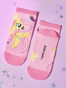 My Little Pony X SHEIN 6 đôi tất nữ cổ ngắn mềm mại, thoáng khí, thấm hút mồ hôi, kiểu dáng ngọt ngào, thời trang và dễ thương, họa tiết hoạt hình nhiều màu sắc, mũi và gót được gia cố để tăng độ bền, phù hợp mọi mùa, hè đông, họa tiết kỳ lân, tất in hình, ý tưởng quà tặng. - Nhiều màu - Xem 14