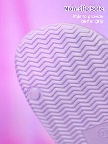 My Little Pony X SHEIN 可爱卡通暮光闪闪女孩紫色儿童拖鞋，适合幼儿和儿童，速干、轻便、耐用的EVA材质，室内外皆宜，可在浴室、游乐场、游泳池、海滩等场所穿着，独角兽图案，送礼佳品。 - 紫色 - 查看 6