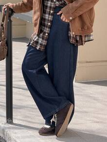 DAZY Tween Girls Thermal Lined Denim Jeans, Fall - Blue - View 1