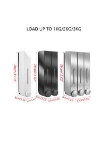 1 420ml Wall-Mounted High-Grade Soap Dispenser With Single Head, Double Head And Three Heads - Silver - View 9