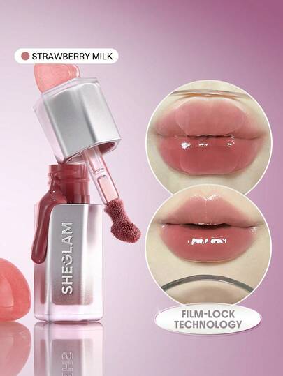 SHEGLAM Glass Lock Air Gloss Labial-Strawberry Milk Marca Beleza Maquiagem CosméTico Para Mulheres E Garotas Perfeito Para Primavera E VerãO Ideal Para Y2K Moda Elegante Adequado Para AniversáRio Natal Prenda Festa De Pronto Melhor Cor