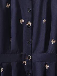 GlowEve Women's Casual Butterfly Print Shirt, Autumn