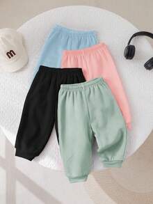 SHEIN Quần lót giữ nhiệt dệt kim trơn màu thường ngày cho bé gái (Bán riêng áo) - Nhiều màu - Xem 2