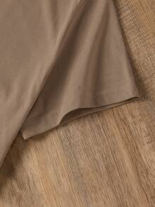 女士短袖纯棉T恤，豹纹和心形图案 - 彩色 - 查看 4