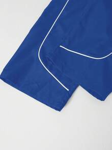 Sparklyn 三件套少女休闲套装，包括：带帽拉链短外套（罗纹边饰）、白色吊带背心和阔腿裤，秋季套装 - 藍色 - 查看 4