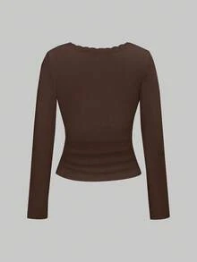 ROMWE J-Fashion Cute Deer Embroidered Lace Blouse Paired With Deer Print Flare Pants, Autumn/Winter