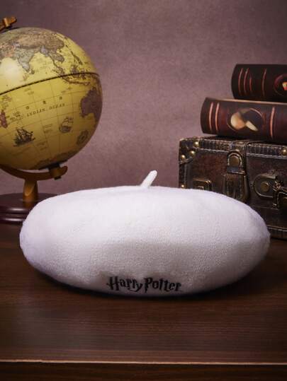 HARRY POTTER X SHEIN Boina casual de mujer con bordado de letras para otoño/invierno