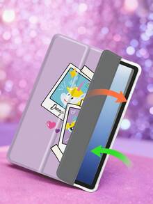 THE POWERPUFF GIRLS X SHEIN 1个可爱卡通iPad保护套，高端质感，柔软防摔硅胶材质，带折叠支架，完美礼物。兼容iPad 10代/iPad Air 7代（11英寸）/iPad Air 5/Air 4（10.9英寸）、iPad Air 6代（11英寸），带笔槽，支持自动睡眠/唤醒功能，时尚保护套 - 彩色 - 查看 6