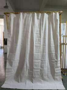 1件浴帘，米色亚麻质感面料，速干布，保护浴室隐私，装饰家居浴室，秋季装饰，浴室配件，返校季 - 米色 - 查看 18