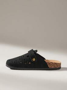 Solecia 女士休闲套脚乐福鞋，带搭扣设计 - 黑色 - 查看 3