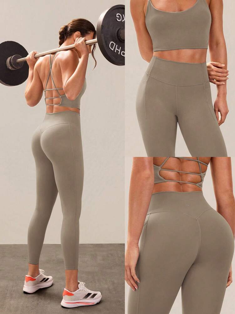 24" Peakbum Powersculpt™-Air Sculpt Flex Sweat-Wicking Cool Feel V-Waist Butt-Lifting Leggings High Impact Workout Running Training  Spring Summer