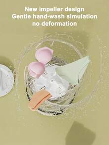 Teckwe Nueva taza de lavandería mini con batería de 3000mAh de larga duración, lavadora portátil de ropa interior, lavadora pequeña, adecuada para limpiar ropa íntima y calcetines de mujeres embarazadas y bebés, con función de lavado suave - Multicolor - Ver 3