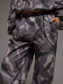 MUSERA 印花宽松褶裥细节宽版尼龙降落伞裤套装（仅下装）冬季酷女孩舒适可爱户外探险春季Y2K裤装休闲夏季 - 彩色 - 查看 5