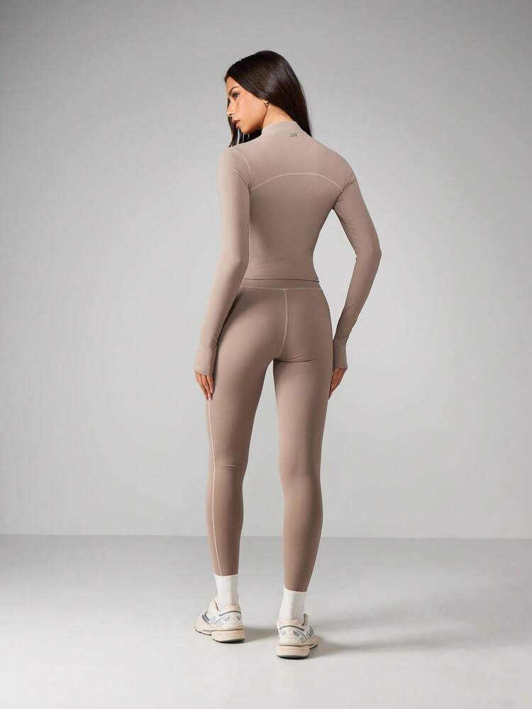 Missguided x Playboy Two Piece Full Zip Cropped Jacket And High Waisted Leggings Set With Gold Text Logo