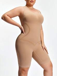 SHAPORA Pantaloni scurți modelatori de culoare solidă pentru femei, mărime plus, body modelator, control al abdomenului, talie, cinturon, ridicător de fese, fără sudură, poate fi purtat îmbrăcăminte exterioară