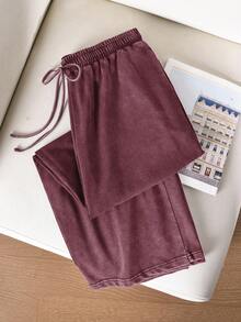 CosyJoli Plus Size Casual Knit Snowflake Straight Leg Pocket Pants, Winter Pants For Women