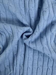 SHEIN EZwear كنزة صوفية نسائية بياقة على شكل حرف V وأكمام طويلة بتصميم بسيط، للارتداء اليومي العادي، ملابس علوية بأكمام طويلة، مناسبة للارتداء في المدرسة في فصلي الخريف والشتاء - الأزرق - مشاهدة 7