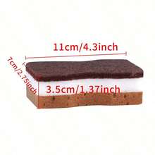 1/5/10片装棕色海藻形三层强力双面魔术海绵，适用于厨房清洁、浴室清洁、家居清洁 - 棕色 - 查看 8