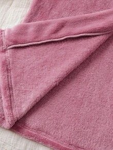 Bata larga de felpa con bordado de panda lindo para niñas - Rosa - Ver 6