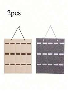 毛毡悬挂式收纳袋，多口袋设计，门挂式，宿舍必备，眼镜首饰收纳架，无纺布材质，衣柜门收纳方案，节省空间 - 彩色 - 查看 14